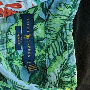 Men's Slim Fit Orchid Print Hawaiian Shirt -PS